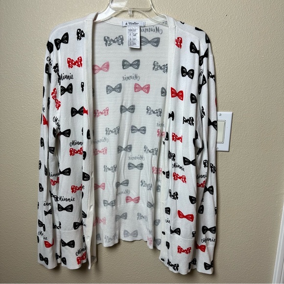 Disney Park Authentic V Neck Cardigan Minnie Mouse - Size L - Picture 2 of 6